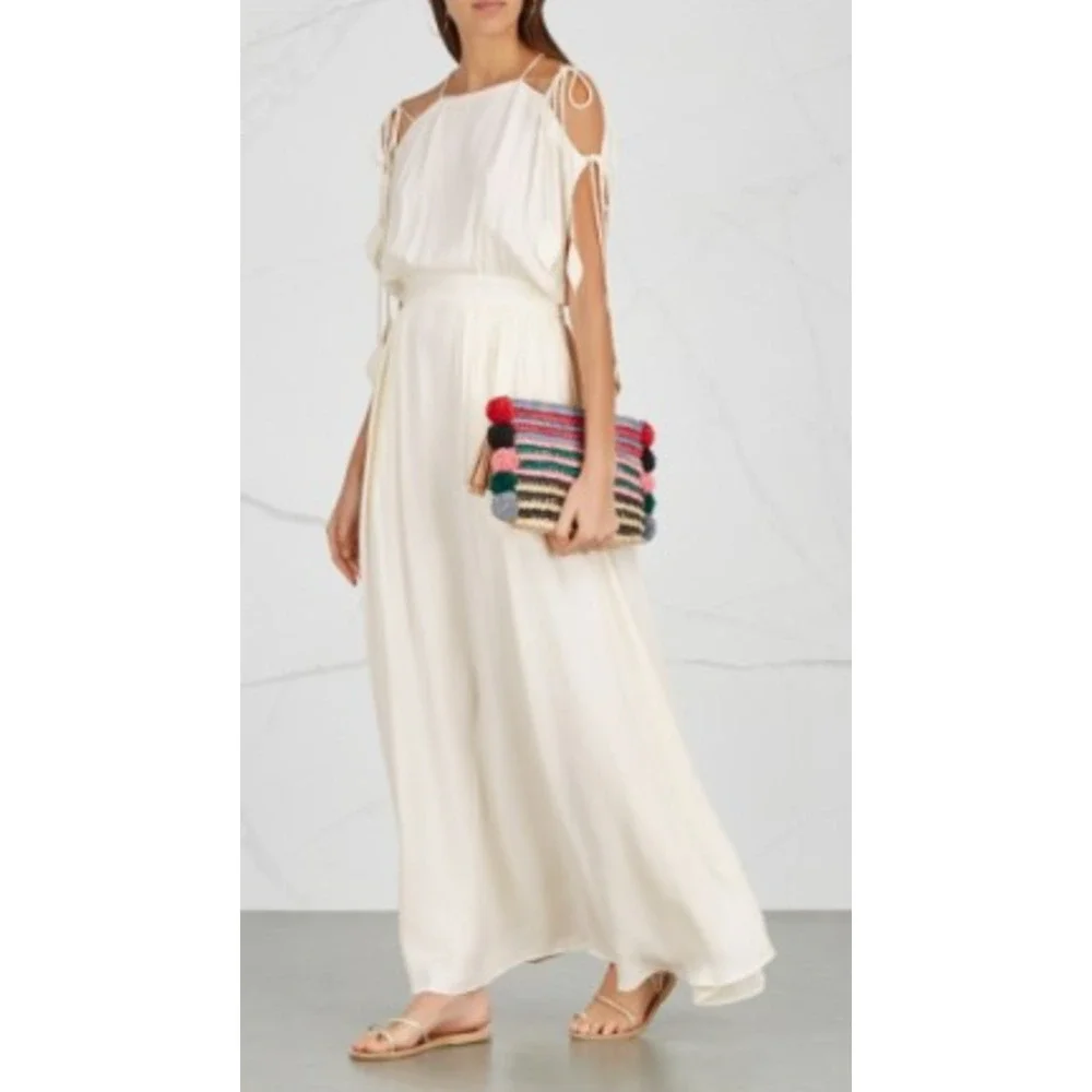 Tory Burch $498 Ivory Draped Grecian Gown Maxi Dress Wedding White Bridal 2 - Picture 3 of 12